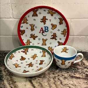 Tiffany & Co 2006 Alphabet Bear Dinnerware Set